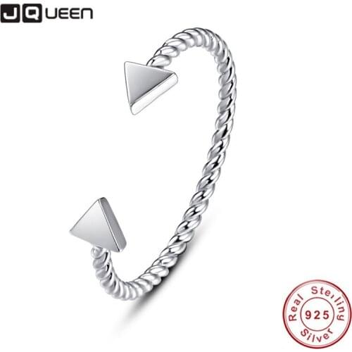 Simple Style Double Arrow Twisted Ring For Woman 925 Sterling Wedding Bands Daily Gift Ring With Fabric Bag