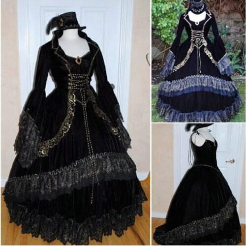 R-059 Victorian Gothic/Civil War Southern Belle loose Ball Gown Dress Halloween Vintage dresses Custom made