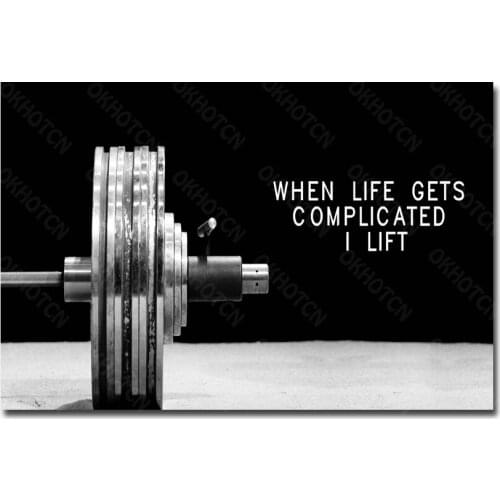 Barbell Bodybuilding Motivational Art Canvas Poster Fitness Exercise Wall Pictures For Living Room Home Gym Room Decoration