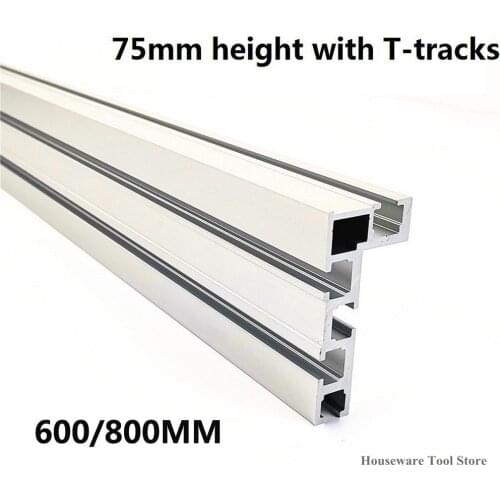 600/800MM T Slot Miter Track Stop 75 Type T Track Woodworking T-tracks Aluminum Table Saw Fence Workbench DIY Woodworking Tools