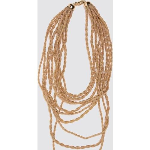 2020 New ZA Multi-layer Golden Chain Necklace Women Fashion Jewelry Maxi Long Necklace Female Indian Ethnic Necklace For Women