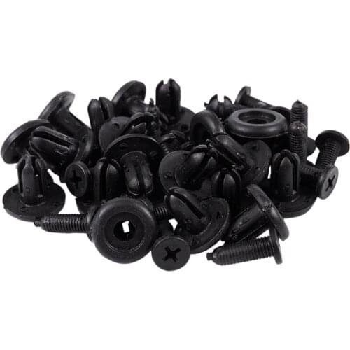 Car Bumper Fender 7mm Hole Black Plastic Rivets Fasteners 20 Pcs