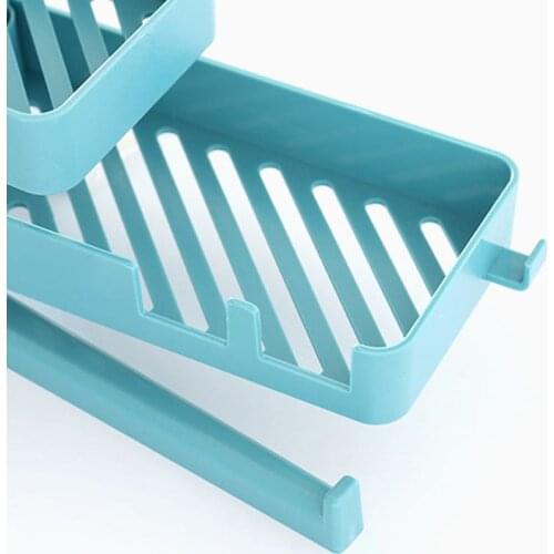 Double-layer Sink Hanging Rack Rotary Faucet Storage Holder Dish Cloth Organizer 203F