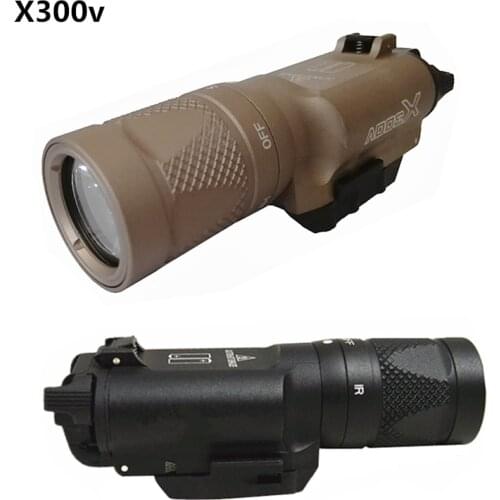 FIRECLUB Tactical X300V Pistol Flashlight Strobe Weapon Light LED 500 Lumen Handgun Airsoft Hunting Shooting Rail X300 Series