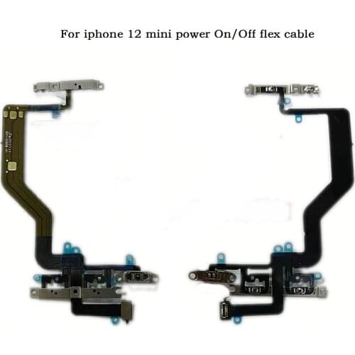 For iPhone 12 A2172 12 Pro A2341 12 Pro Max Power On/Off Flex Cable With Metal Pieces Ribbon