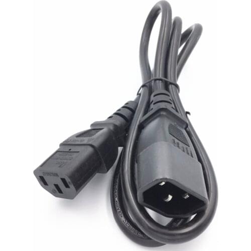 IEC Male C14 to IEC Female C13 Power Extension Adapter Cable 0.3M 1FT/0.5M 1.6FT/1M 3.3FT/2M 6.5FT/3M 9.8FT