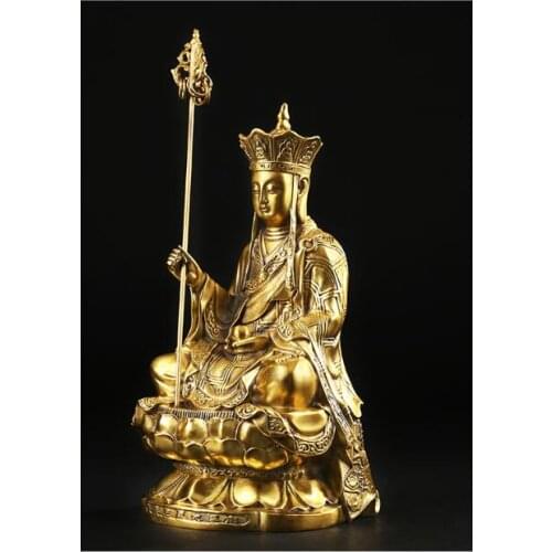 China Tibet Bronze Lotus Ksitigarbha Bodhisattva Buddha Brass Statue wholesale Ksitigarbha Buddha statue Arts outlets