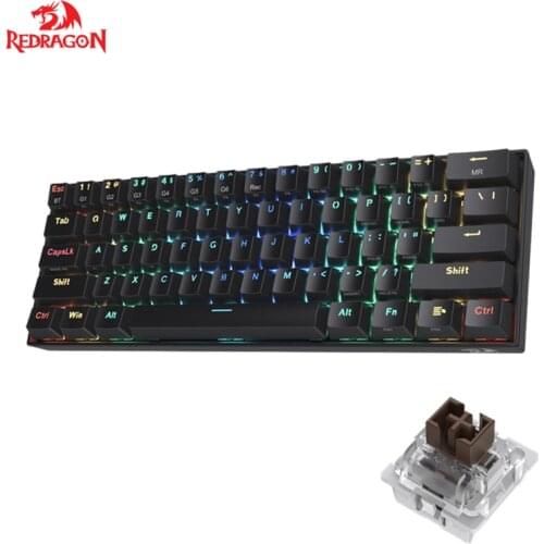 Redragon K530 Draconic 60% Compact RGB Wireless Mechanical Keyboard 61 Keys TKL Designed 5.0 Bluetooth for PC Laptop Cell Phone