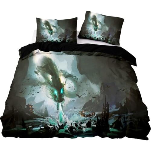 3D Sci-fi Style Chinese Dragon Pattern Duvet Cover Set With Pillowcase, 264x228 Quilt Cover,200x200 Blanket Cover,Bedding Set