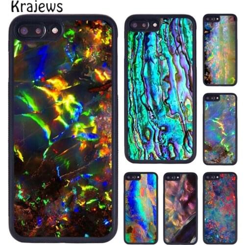 Krajews Geode opal iridescent holographic marble Phone Case For iPhone 5 6s 7 8 plus X XS XR 11 12 pro max Samsung S8 S9 S10
