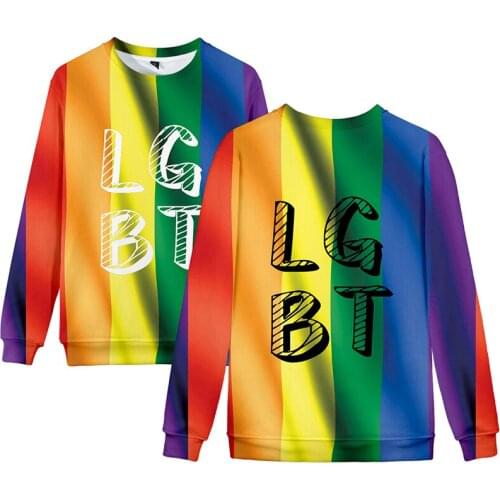 LGBT Rainbow Lesbians Gays 3d Hoodies Pullover Costume Men Women Capless Sweatshirts Daily Casual Long Sleeve 3D Hoodie Tops 4XL