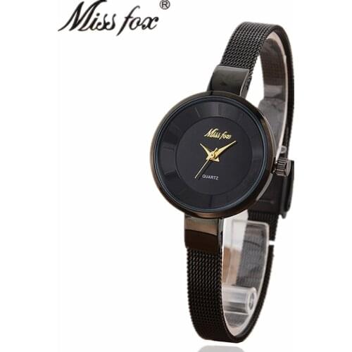 Minimalist Watch Women Bracelet High Quality Black Mesh Steel Lady Wrist Watch Gold Pointer Dial Female Wristwatch Montre Femme