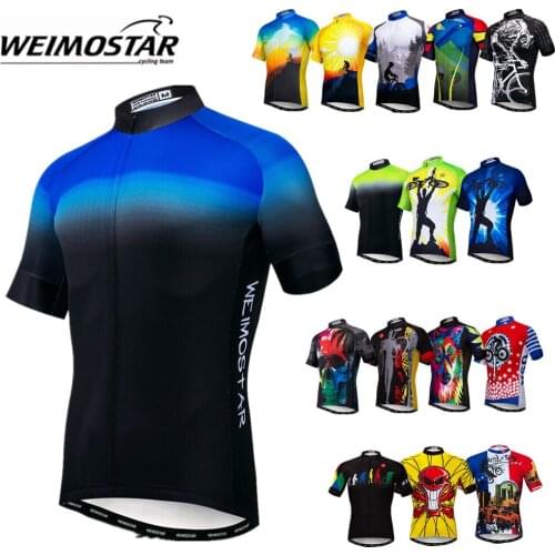Mens Cycling Jersey MTB Short Sleeve Quick-dry Clothing Tops Shirt Team Racing Sport Hiking Bicycle Bike Sportswear CF0216