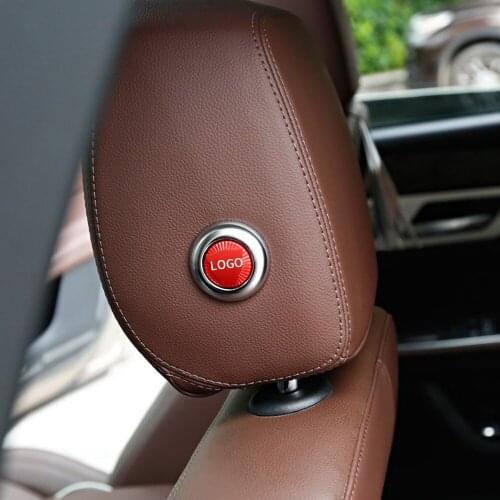 Car Seat Headrest Button Logo Ring Sticker For Jaguar XFL F-PACE XEL E-PACE Car Styling Neck Pillow Button Emblem Frame ABS