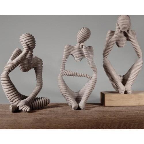 New Modern Abstract Statues Sculpture Resin Artistic Thinker Figure Thinking Man Resin Modern Sculpture Figure Home Decor
