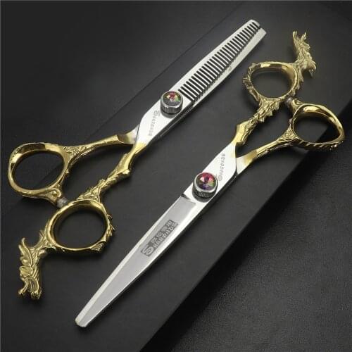 Scissors 6 Inch Dragon Professional Barber Scissors for Barber Markus Japanese Steel High Quality Haircut Free Custom Logo