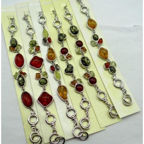 Wholesale Fashion Precious Modernist TEARDROP GOLDEN HONEY PRESSED AMBERS Bracelets jewellery making Free shipping