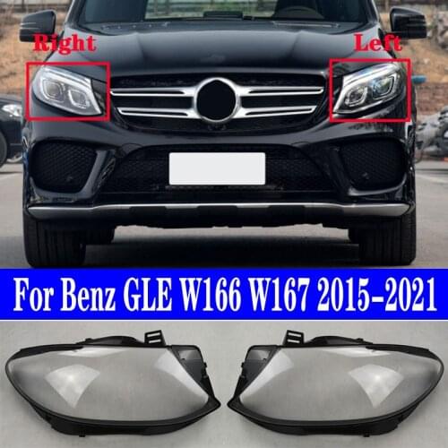 Car Front Headlight Cover For Mercedes-Benz GLE W166 W167 2015-2021 Light Caps Transparent Lampshade Glass Lens Shell