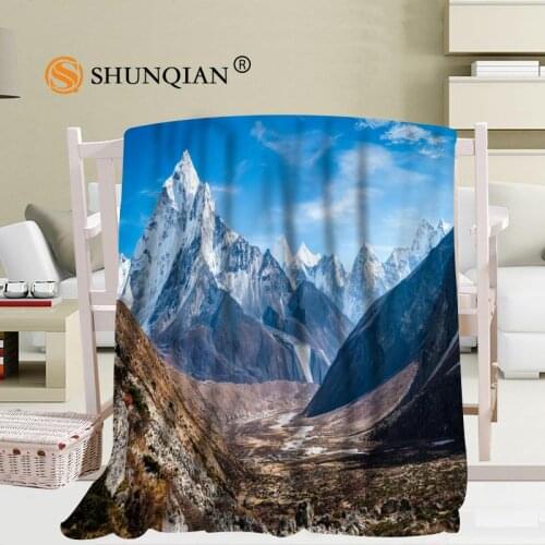 Custom mountains himalaya Coral Blankets Travel Sofa Falafel Blankets Soft Fluffy Warm 56x80inch 50X60inch 40X50inch