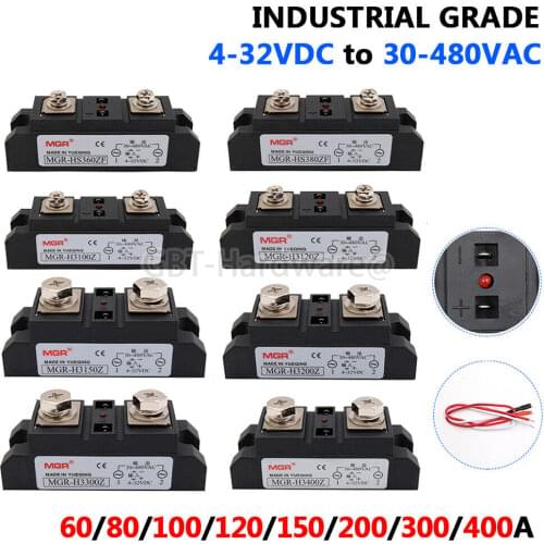Original Ssr Mgr-H3120Z 60A 80A 100A 120A 150A 200A 300A 400A Industrial Grade Solid State Relay Module 120A Dc Control Ac 220V