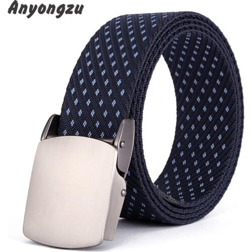 Alloy Automatic Buckle Outdoor Nylon Jacquard Men Belt Anti-allergy Leisure Youth Fashionable Comfortable Breathable Waistband
