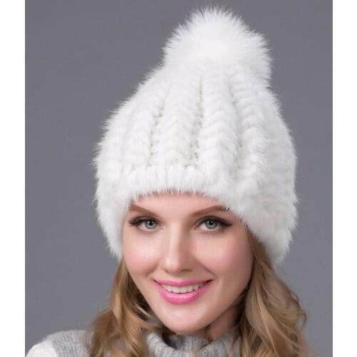 High Quality Soft Mink Woven Fur Fashion Versatile Pineapple Hat Womens Thickened Encrypted Barley Hat Autumn and Winter 2021