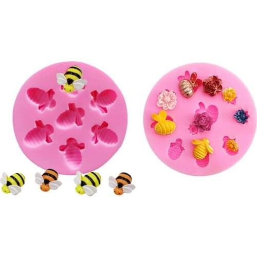 Bee Fondant Silicone Mold, Cake Decorating Tool, Chocolate Fudge Mold, Sugarcraft, Kitchen Gadgets