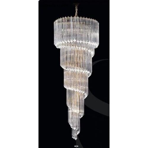 Modern Murano Glass Prism Chandelier Lighting Luxury Staircase Chandeliers Hanging Light Fixtures for Living Dining Room Decor