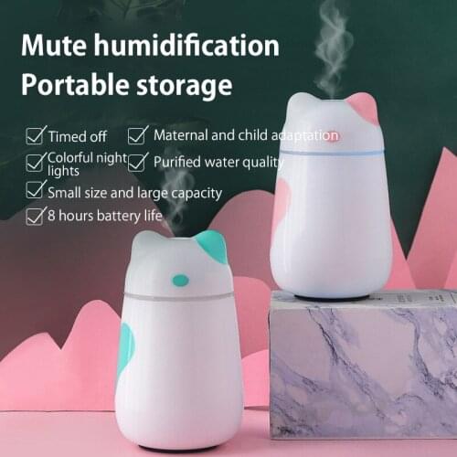 ELOOLE Cute Cat Humidifier Household Bedroom Small Mini Air Purification Charging USB Fogger Mist Maker Difusor Aromaterapia