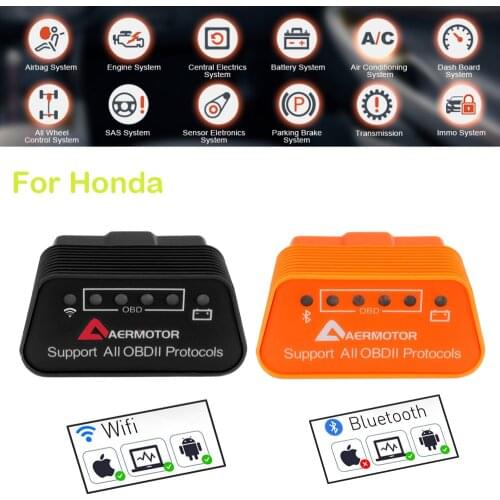WIFI Scanner OBD2 Diagnostic Tools for Honda Civic Odyssey CRV Accord Jazz Pilot XRV VTR HR-V Honda ELM327 Bluetooth Scanner