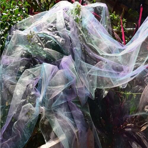 50cm*150cm Colorful Super Transparent Colorful Dress Lacey Fabric Supper Skirt Designer Gradient Mesh Fabric