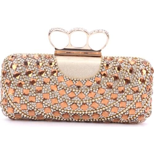 New Women Clutch Knuckle Rings Evening Bag Ladies Party Wedding Bride Fashion Wallet Day Clutch Makeup Bags