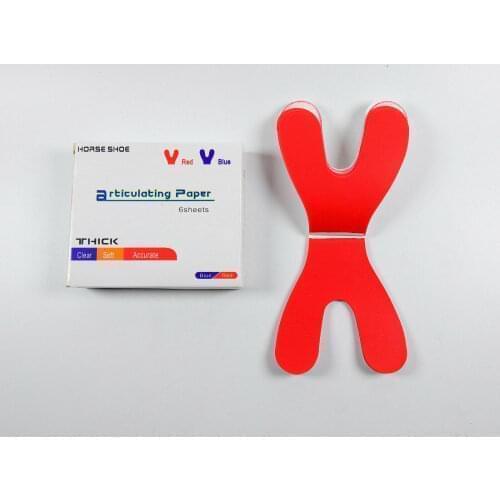 10 Boxes 12Books/Boxe Dental Oral Articulating Paper Horseshoe 12 Sheets/Book Dentist Clinic Teeth red