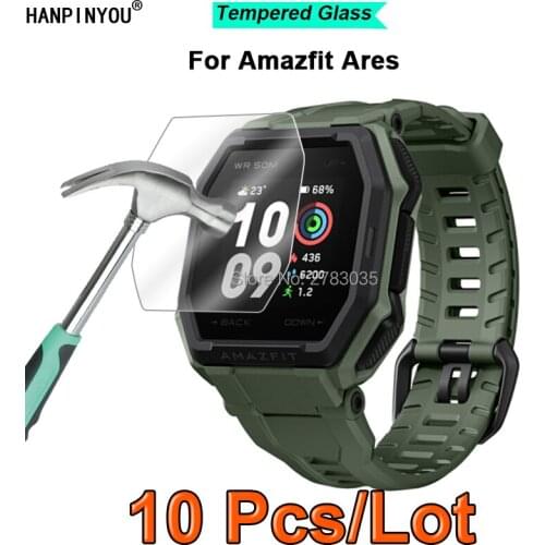 10 Pcs For Huami Amazfit Ares Sport Smart Watch 9H Hardness 2.5D Ultra-thin Toughened Tempered Glass Film Screen Protector Guard