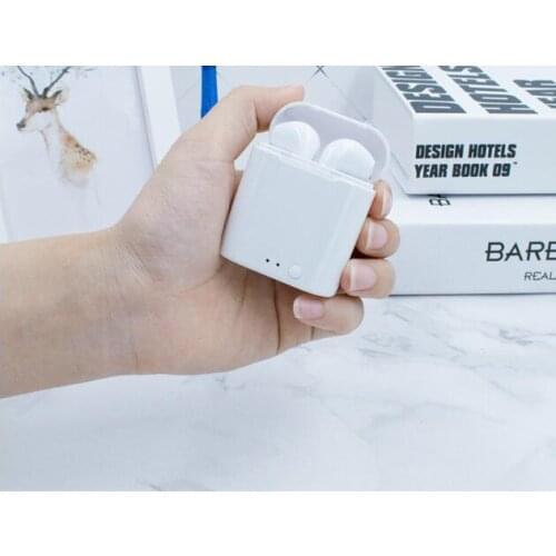 10 pcs I7 mini Wireless Bluetooth Headphones colourful Portable mini Earphones With Charge Box long life battery