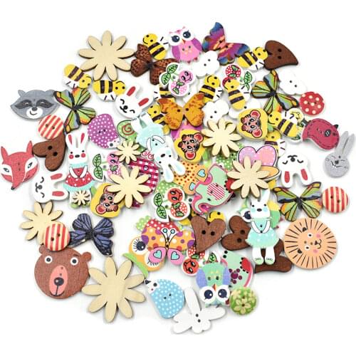 20pcs Wooden Buttons for Crafts Scrapbooking Accessories Button Decorativos Botones De Madera Para Manualidades