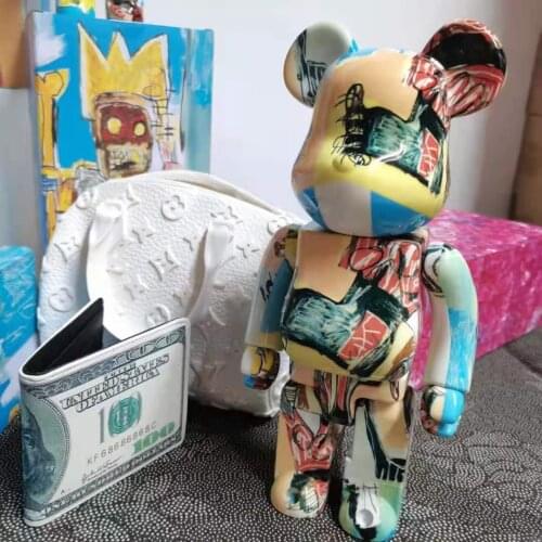 28cm Jackson Pollock Studio Splash Bear brick Splash ink Art Street bearbricks PVC Action Figures Collectable Toys