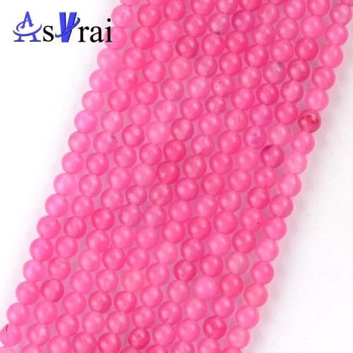 3mm Pink Jades Natural Stone Stone Round Shape Beads For Jewelry Making Spacer Loose Beads Diy Bracelets Jewellery Wholesale15"