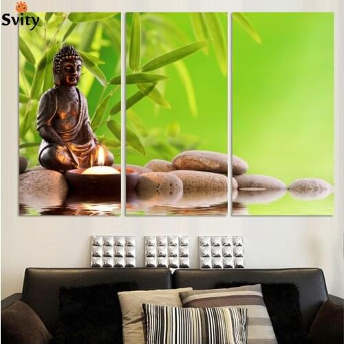 3 Piece Hot Sell Modern Wall Painting Buddhism The Buddha face Home Decor Art Picture Paint on Canvas Prints no frame