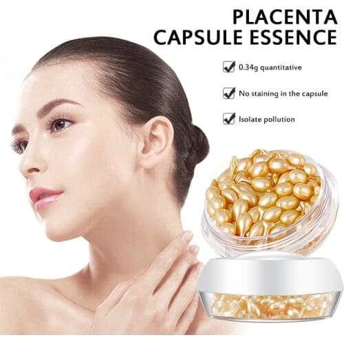 30PCS Placenta Capsule Face Serum Moisturizing Anti Aging Dry Skin Hydrating Facial Lifting Firming Repairing Essence TSLM1