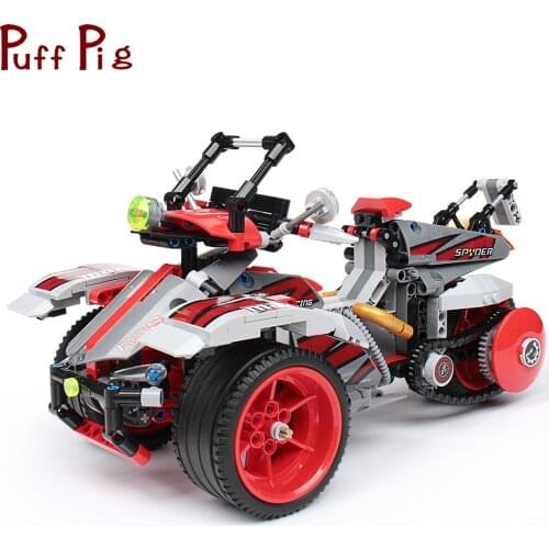 511PCS DIY Pullback Motorcycle Technical Building Blocks Vehicle Bricks Educational City Construction Toys for Children Boys