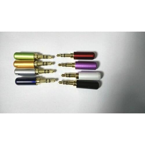80pcs Gold Plated copper 3.5mm Male Stereo Plug soldering 8 color New