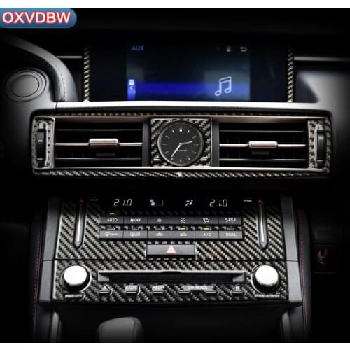 For LEXUS IS300H 200 250 350Accessories Carbon fiber Interior Trim Outlet CD Air Conditioning Central control Panel Car stickers