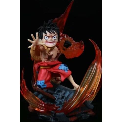 12cm Anime One Piece Monkey D Luffy Figure Big Hand Luffy Battle Edition Statue Model Toy Figures Luffi Action PVC Collection