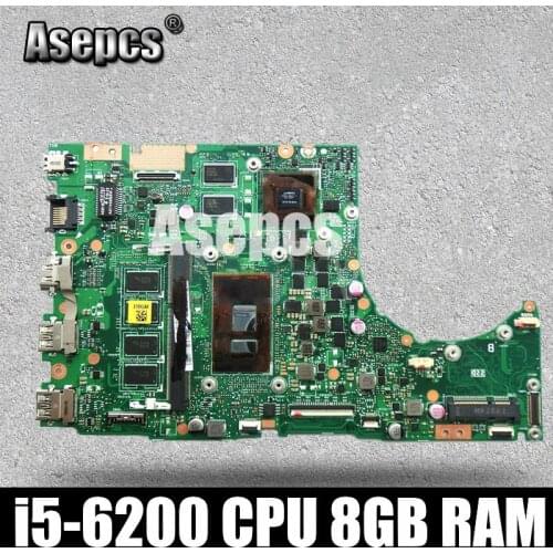 Asepcs with 8GB RAM i5-6200 cpu For Asus K401UB K401U A401UB K401UQ K401UB laptop motherboard tested100% work original mainboard