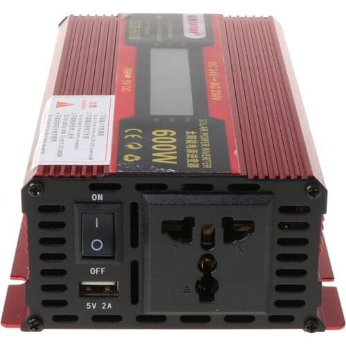 600 Car Inverter DC 12V/24V to AC 110V/220V Voltage Converter with LCD Display