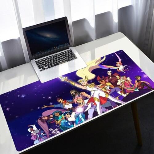 Anime She-Ra And The Princesses Of Power Gaming Large Mouse Pad Computer Mousepad Lock Edge Keyboard Desk Mat Pc Gamer Complete