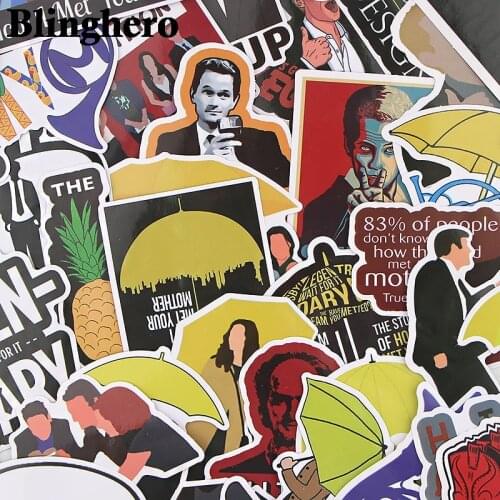 CA750 37 Pcs/set How I Met Your Mother TV Show Sticker for DIY Scrapbooking Album Car Luggage Laptop Phone Sticker Decal