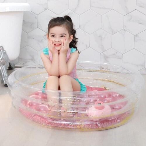 Kids Sequins Inflatable Round Swimming Pool PVC Safe Summer Inflatable Bath Tub Water Party Toys Swimming Pool For Kids