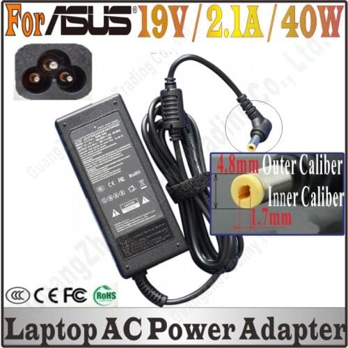 DHL Shipping, NEWEST 19V 2.1A 40W 4.8x1.7MM AC Adapter Power Charger For asus Eee PC 700 701 900 2G 4G 8G